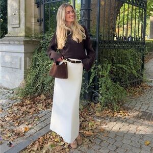 Commense White Maxi Skirt
